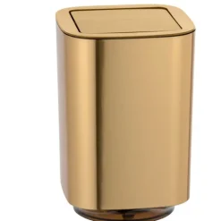 Papperskorg med vipplock 5,5L, Guld