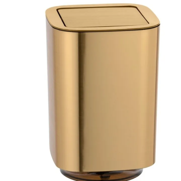 Papperskorg med vipplock 5,5L, Guld