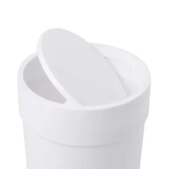 Papperskorg med vipplock 6L, Umbra, Vit