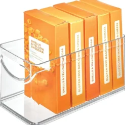 Öppen låda, Stapelbar, Smal, RPET CABINET BIN, 25,4 x 10,8 x H 12,7 cm, Transparent