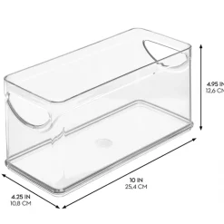 Öppen låda, Stapelbar, Smal, RPET CABINET BIN, 25,4 x 10,8 x H 12,7 cm, Transparent