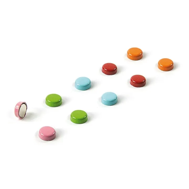 Rund minimagnet 10-pack, Färgmix