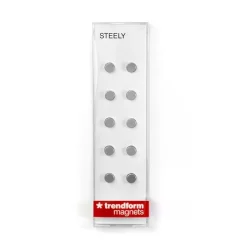 Rund minimagnet 10-pack, Silver