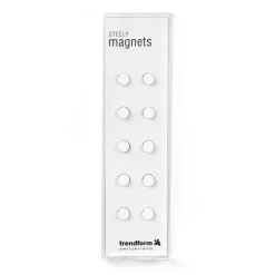 Rund minimagnet 10-pack, Vit