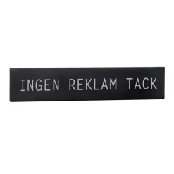 Självhäftande metallskylt, Ingen reklam tack