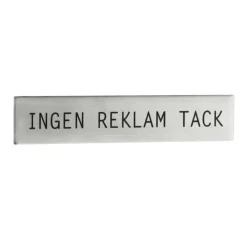Självhäftande metallskylt, Ingen reklam tack