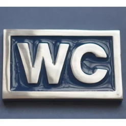 Självhäftande WC skylt, Blå