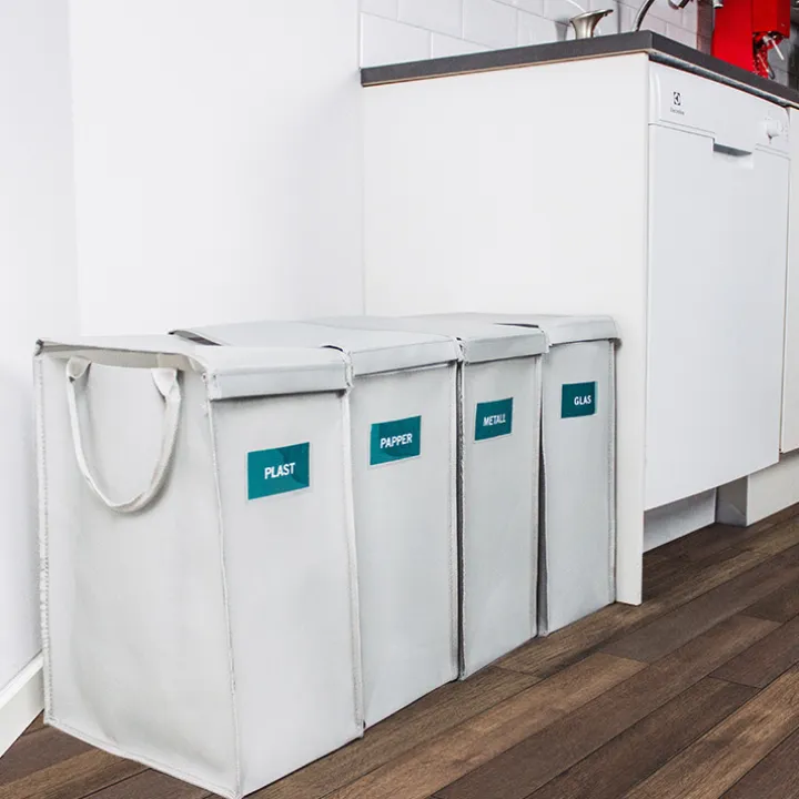 Smarta källsorteringskassar, 4-pack