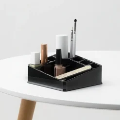 Sminkställ med 8 fack, CONFIGURABLE, 22 x 13 x H 8 cm, Svart