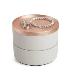 Smyckessask rund, TESORA, Ø 12,7cm, Umbra