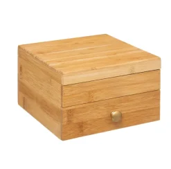 Smyckesskrin i bambu med spegel