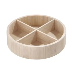 Snurrbricka i trä med avdelare, 30,5cm, The Home Edit