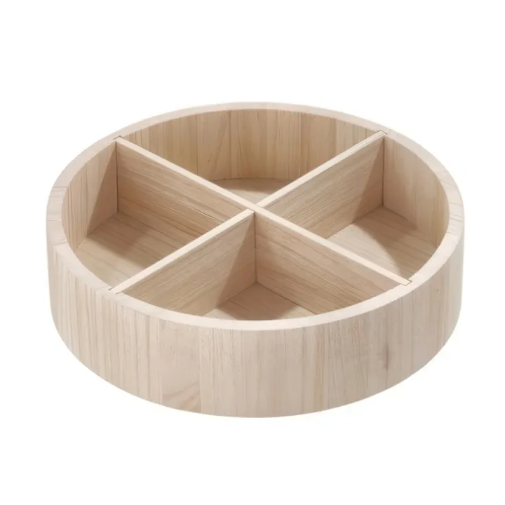 Snurrbricka i trä med avdelare, 30,5cm, The Home Edit