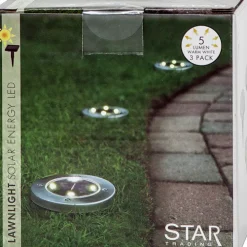 Solcellsladdad belysning till gräsmattan, 3-pack