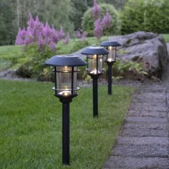 Solcellsladdad gångbelysning, 3-pack