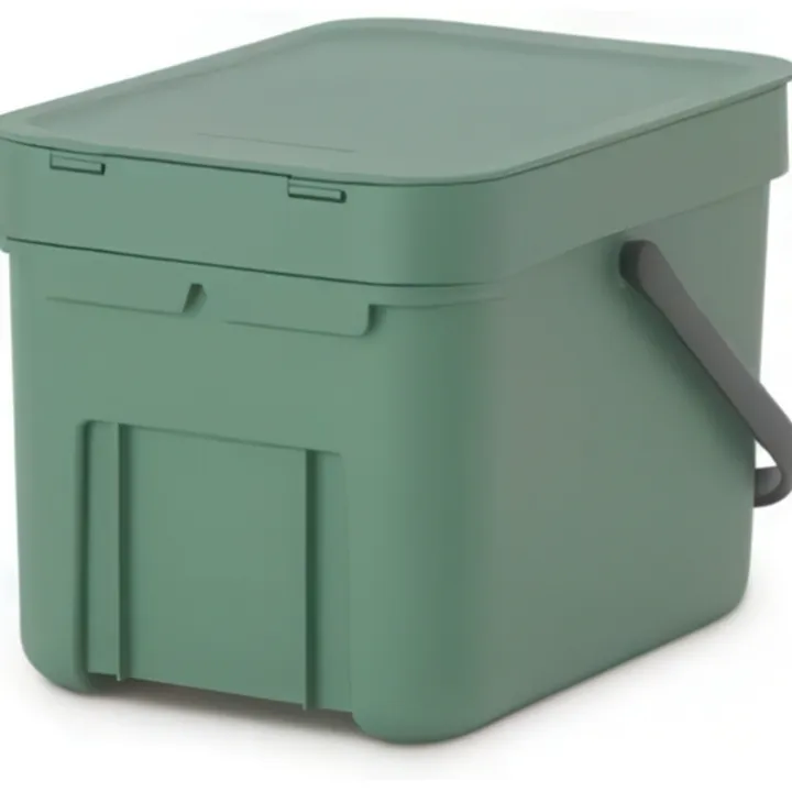 Sophink med lock och handdtag 6L, Brabantia, Grön