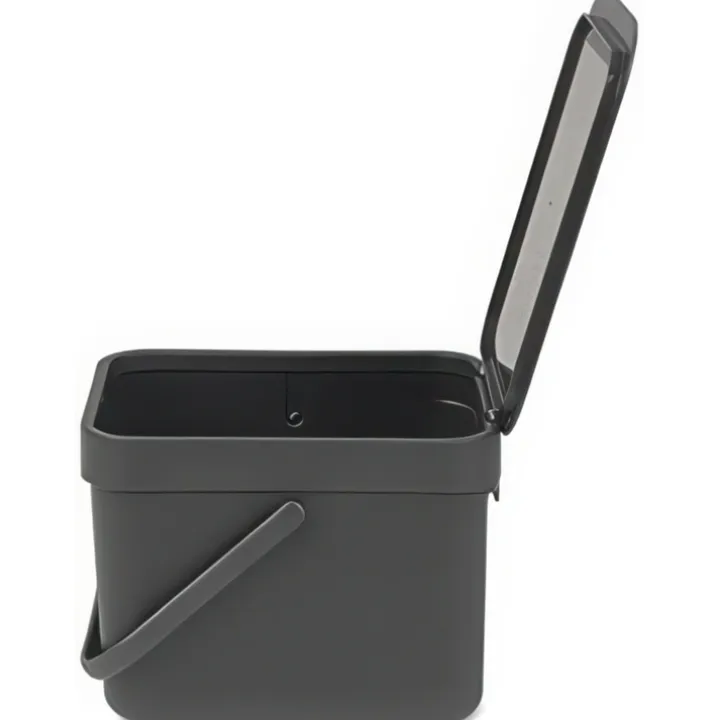 Sophink med lock och handdtag 6L, Brabantia, Mörkgrå