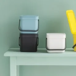 Sophink med lock och handdtag 6L, Brabantia, Mörkgrå