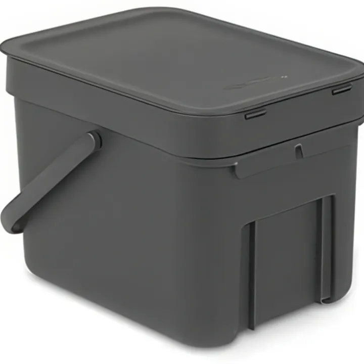 Sophink med lock och handdtag 6L, Brabantia, Mörkgrå