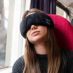 Sovmask med trådlösa hörlurar