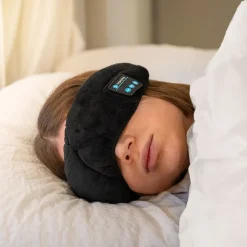 Sovmask med trådlösa hörlurar