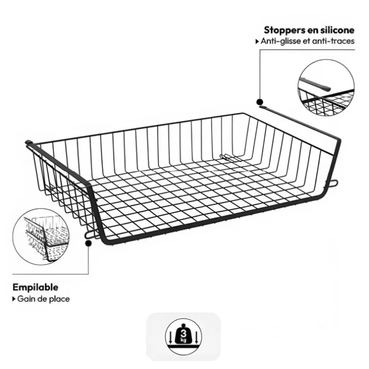 Stapelbar hängkorg i metall, 51,5cm