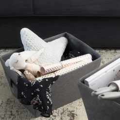 Stor frörvaringskorg i tyg, Bigso, Beige