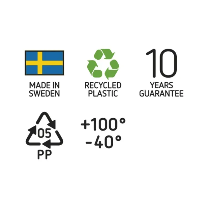 Stor förvaringslåda med lock i återvunnen plast 46L, SmartStore, Svart