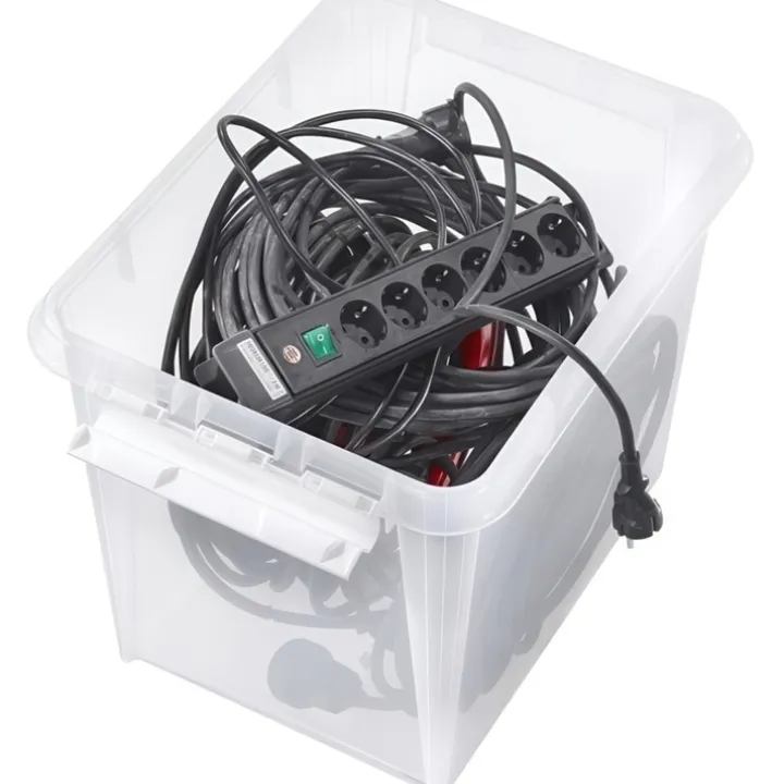 Stor förvaringslåda med lock 52L, SmartStore, Klar/vit