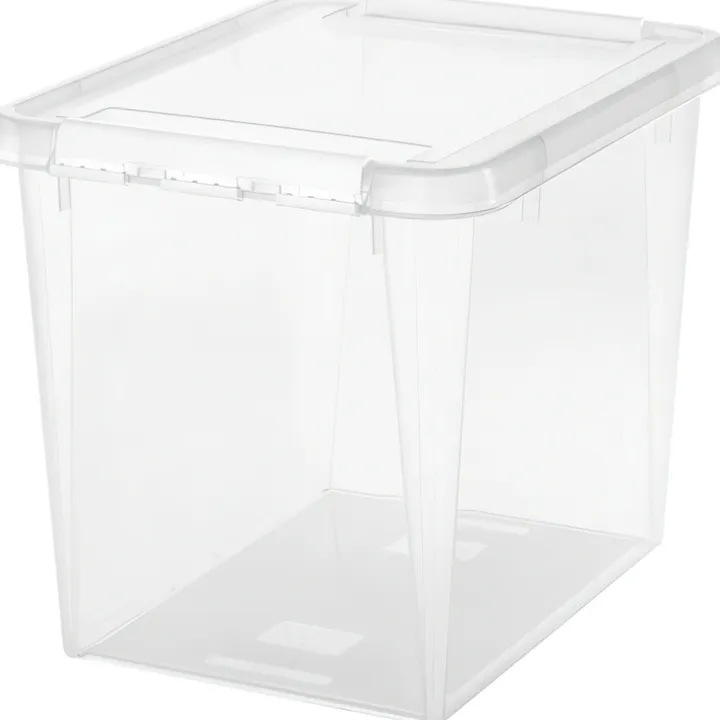 Stor förvaringslåda med lock 52L, SmartStore, Klar/vit