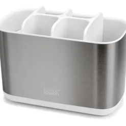 Stor tandborstmugg för eltandborste, Joseph Joseph, Silver
