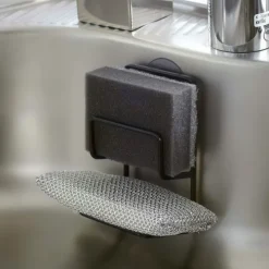 Svamphållare med sugpropp, TOWER DOUBLE SPONGE HOLDER, 7,5 x 6,3 x H 12,7 cm, Yamazaki