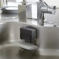 Svamphållare med sugpropp, TOWER DOUBLE SPONGE HOLDER, 7,5 x 6,3 x H 12,7 cm, Yamazaki