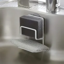 Svamphållare med sugpropp, TOWER DOUBLE SPONGE HOLDER, 7,5 x 6,3 x H 12,7 cm, Yamazaki
