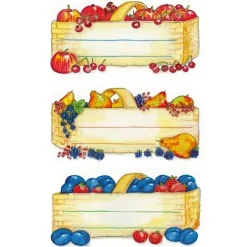 Syltburksetiketter 12-pack, Fruktkorg