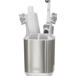 Tandborstmugg för eltandborste, Joseph Joseph, Silver