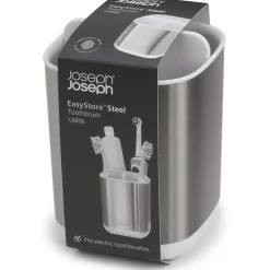 Tandborstmugg för eltandborste, Joseph Joseph, Silver