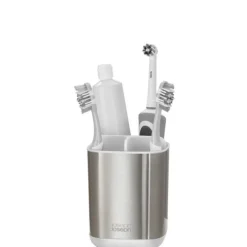 Tandborstmugg för eltandborste, Joseph Joseph, Silver