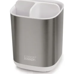 Tandborstmugg för eltandborste, Joseph Joseph, Silver