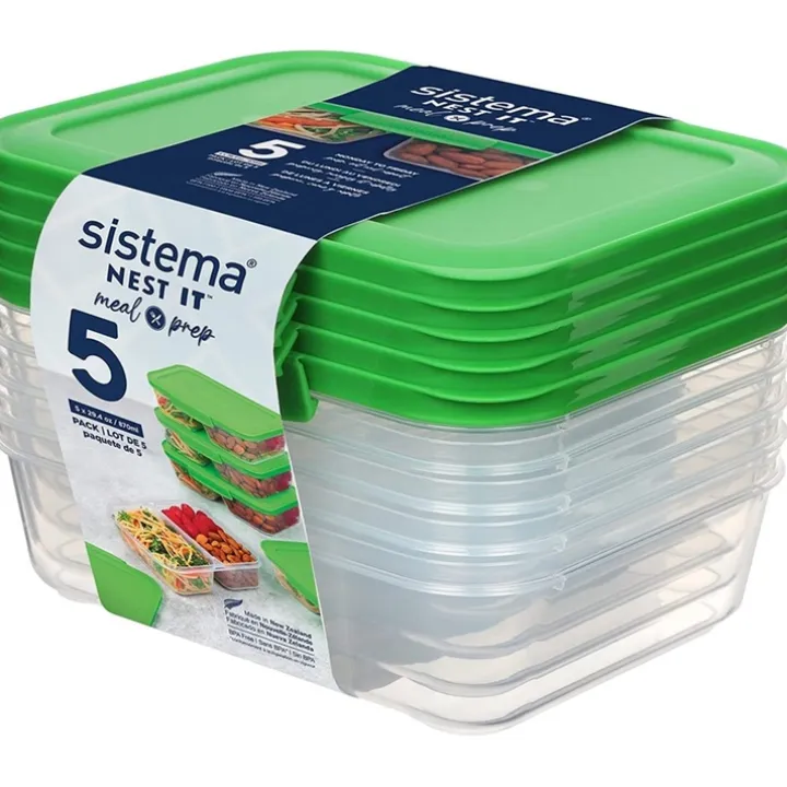 Tvådelad matlåda 5-pack 0,87L, Sistema