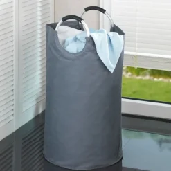 Tvättkorg med handtag 69L, Grå