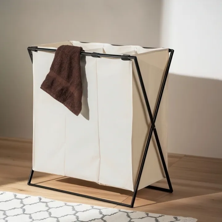 Tvättkorg med tre fack 145L
