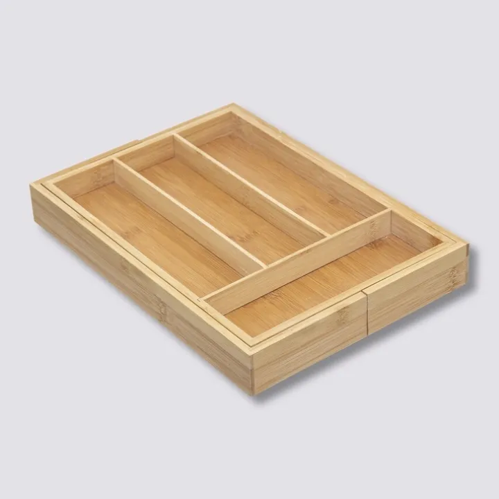 Utdragbar besticklåda i bambu 25-39cm