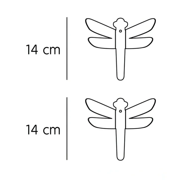 Väggkrok i metall 2-pack, Trollslända, Svart