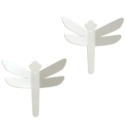 Väggkrok i metall 2-pack, Trollslända, Vit