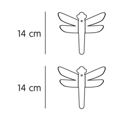 Väggkrok i metall 2-pack, Trollslända, Vit