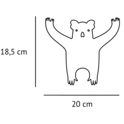 Väggkrok i återvunnen metall, Koala